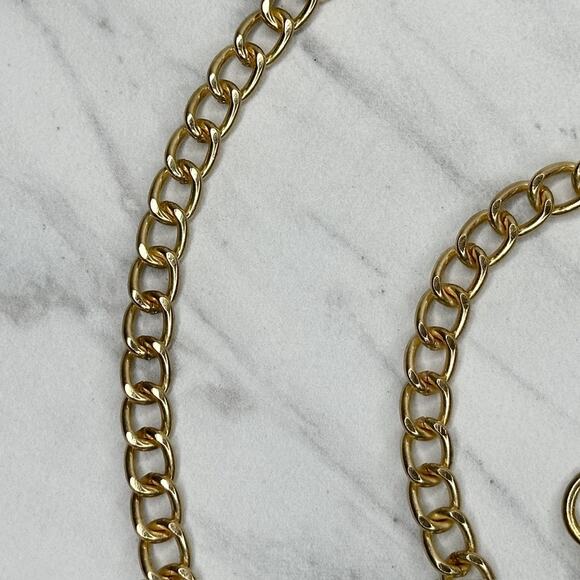 Gold Tone Chain Link Crossbody Purse Handbag Replacement Strap 50" โจ - Picture 8 of 14